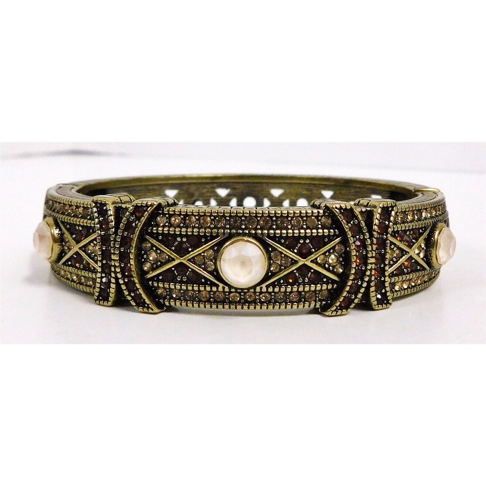 Heidi‎ Daus Antique X O Gold Crystal Bangle Bracelet